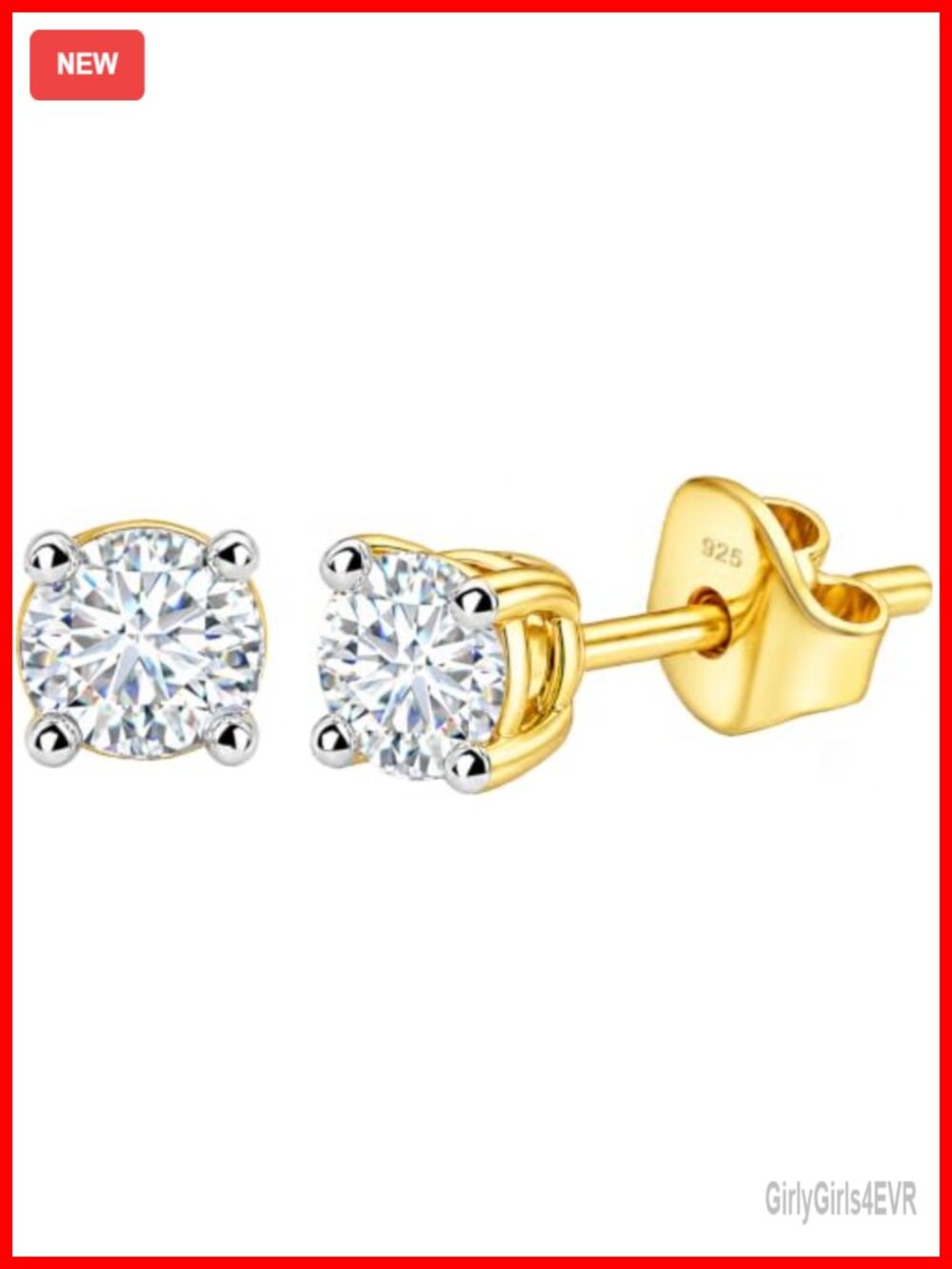 Lab Grown Diamond Stud Earrings 925 Sterling Silver 0.5 Carat